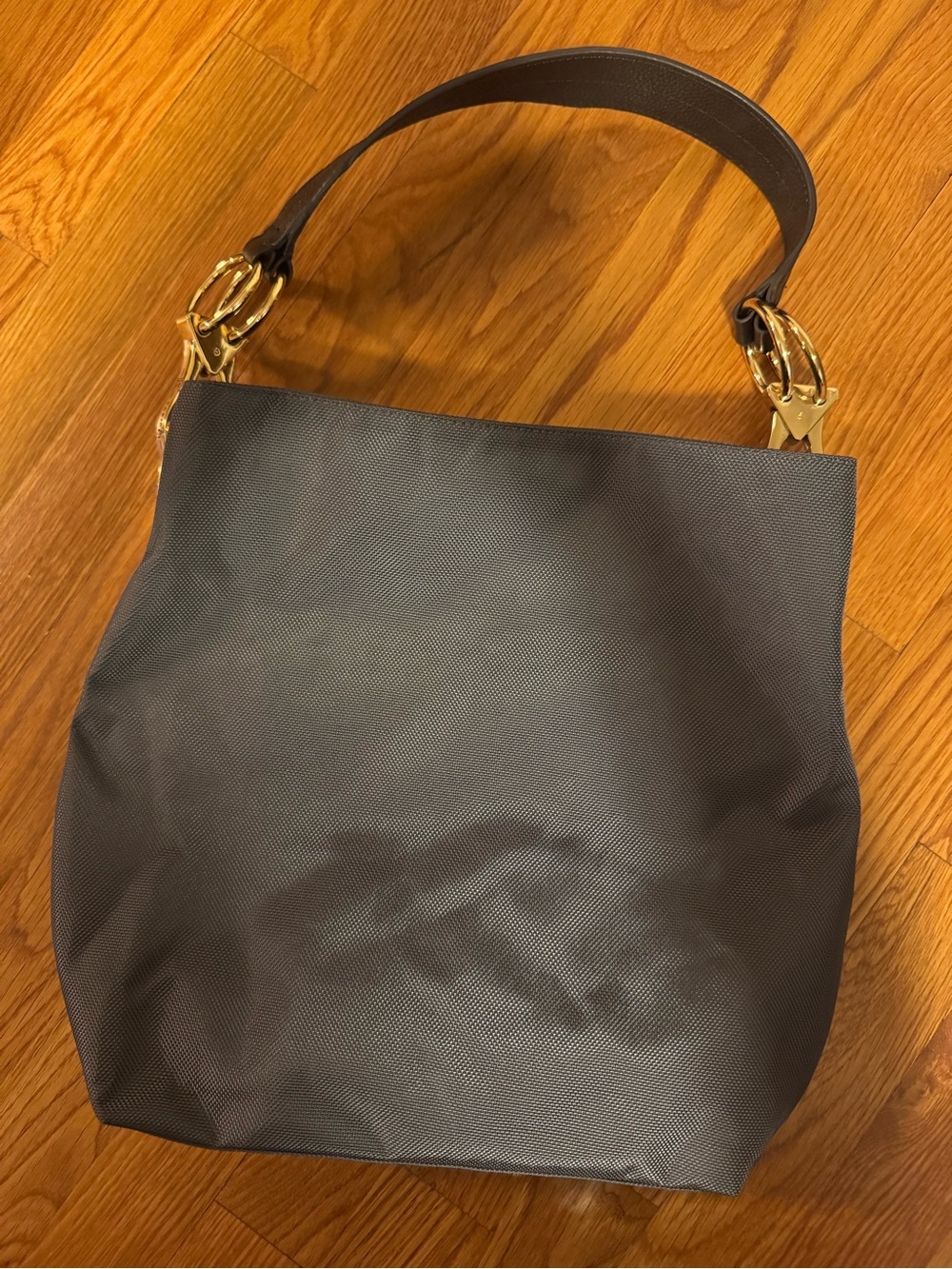 JPK Paris Gray Bucket Bag with Gold Hardware